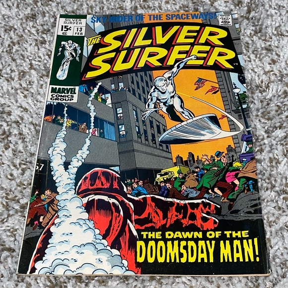 VINTAGE 1969 MARVEL THE SILVER SURFER 1st App Doomsday Man Silver Age Comic #13 - Picture 2 of 9